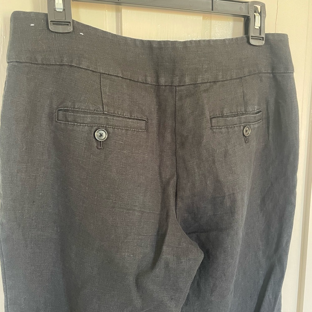 LOFT Black 100% Linen Mid-Rise Business Casual Trousers Pants Office Work NWOT - Picture 9 of 13